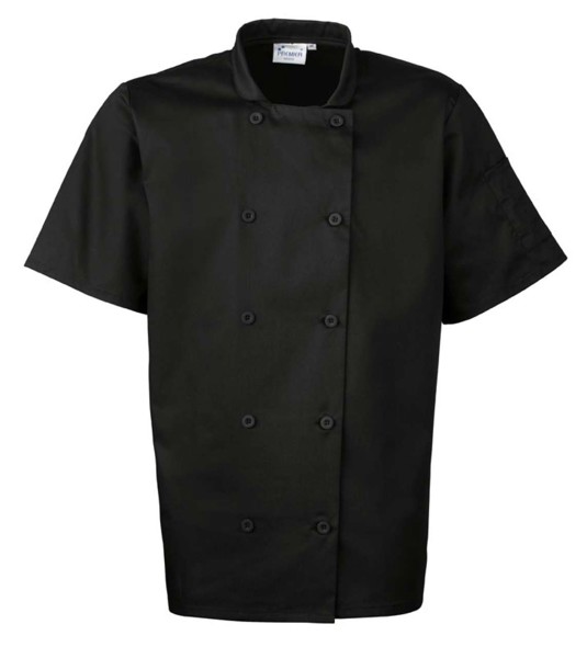 Short Sleeve Chef's Jacket - Black / XL