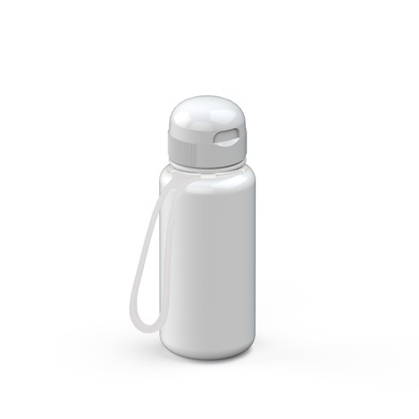 Drink Bottle "Sports" Colour Incl. Strap 0.4 L - White / Transparent