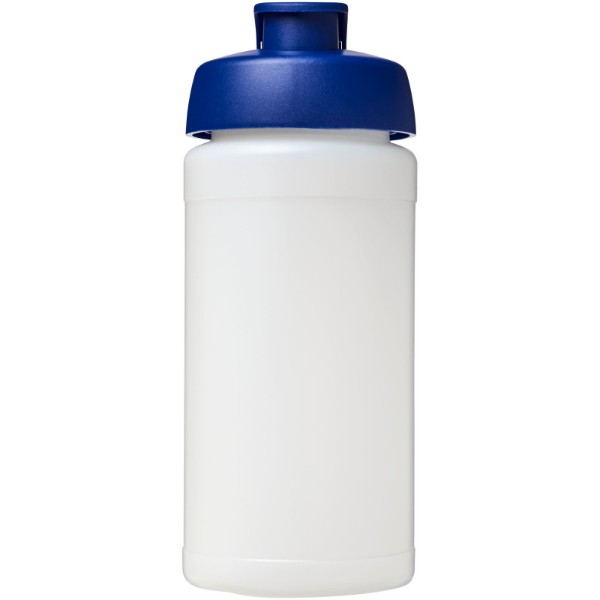 Borraccia sportiva Baseline® Plus da 500 ml con coperchio a scatto - Trasparente / Blu