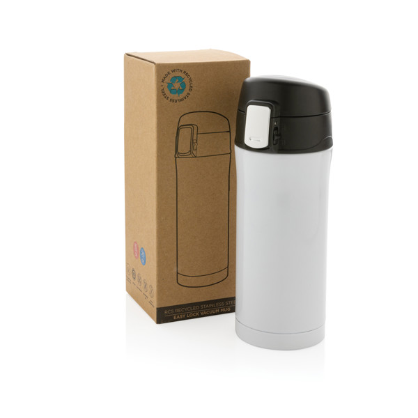 Xd Collection vacuum mug,300ml recycled steel - White