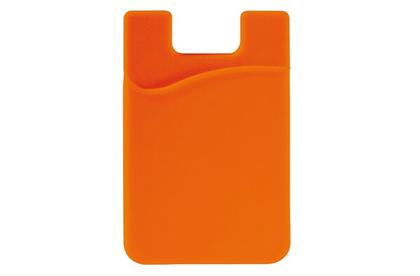 Porte-carte bancaire pour smartphone en silicone - Orange