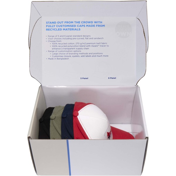 Recycled caps sample box
