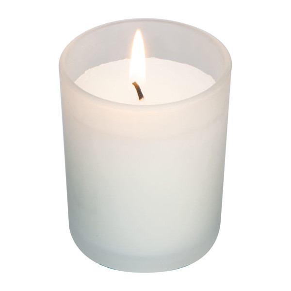 Svijeća od matiranog stakla s bambusovim poklopcem Metz