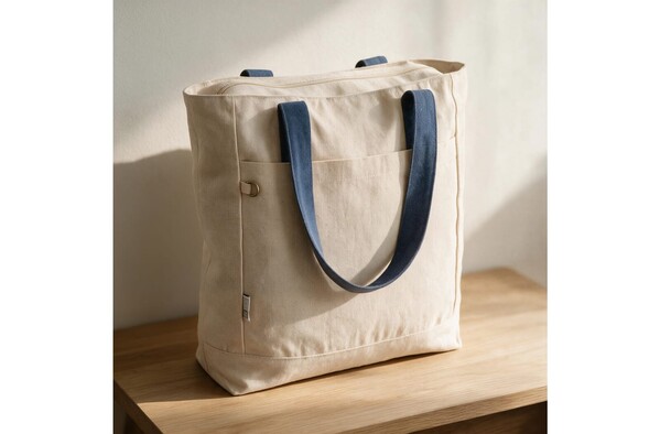 Sac carrier Canvas InSideOut Reuuz 33 x 42 x 10 cm - Ecru / Bleu gris