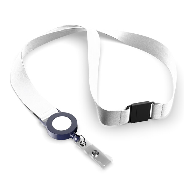 Polyester sublimation badge reel lanyard - Cool Dark blue
