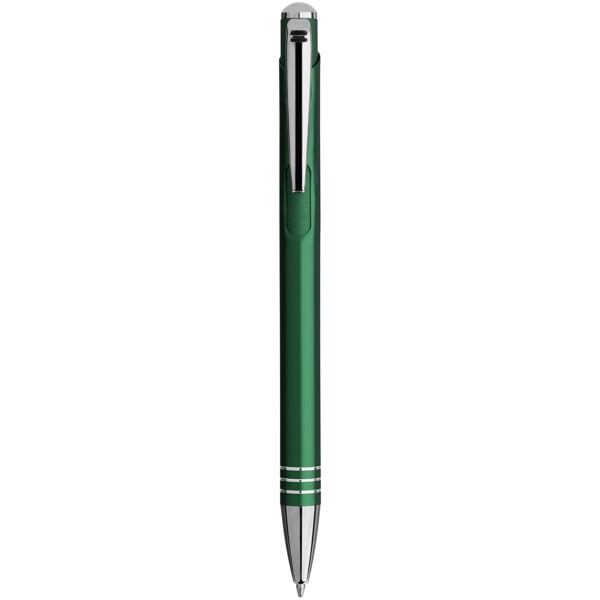 Bolígrafo con pulsador moleteado "Izmir" - Verde