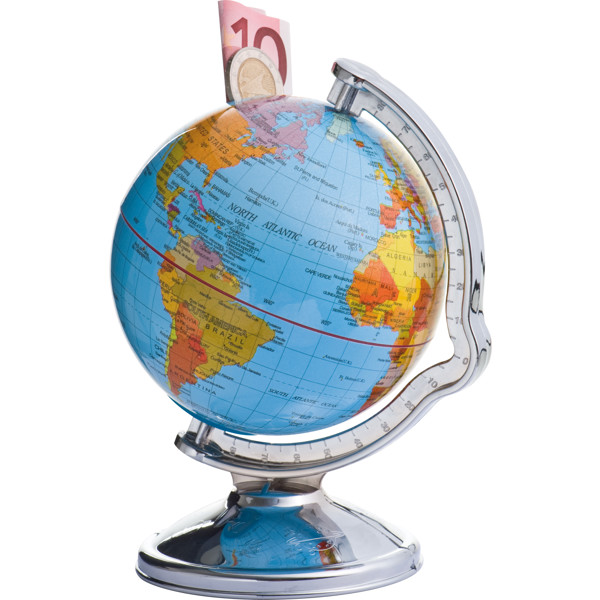 Savings box in globe shape ELVIRA - Multicolored
