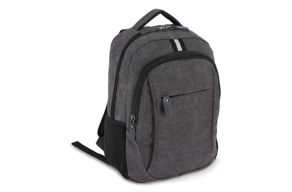 Sac à dos en toile de coton recyclé Harper - Gris foncé