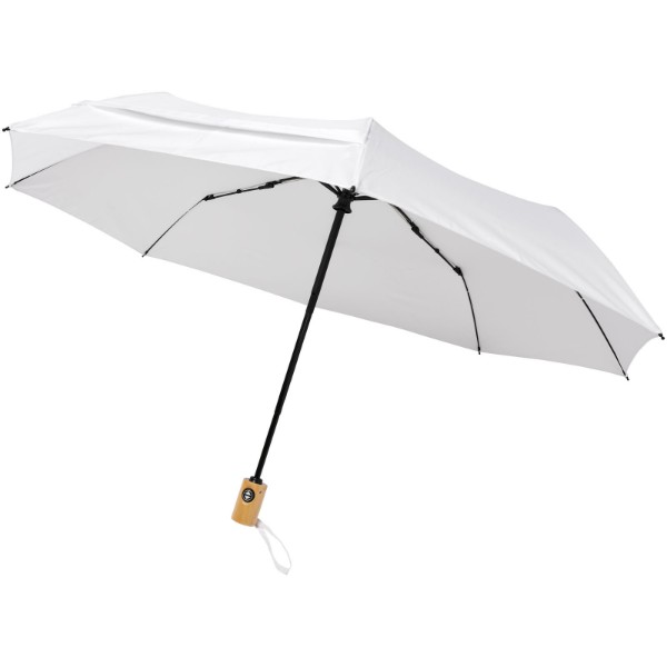 Parapluie en RPET pliable 21" à ouverture/fermeture automatique Bo - Blanc