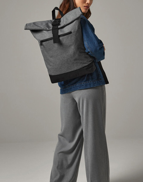 Roll-Top Backpack - Black / ONE SIZE