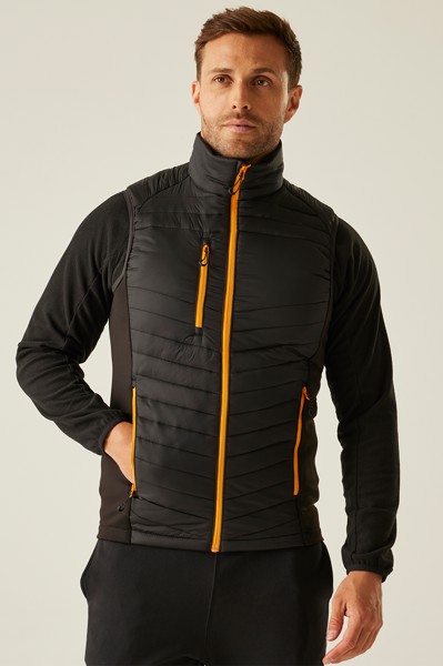 Navigate Hybrid Bodywarmer - Black / Orange Pop / M