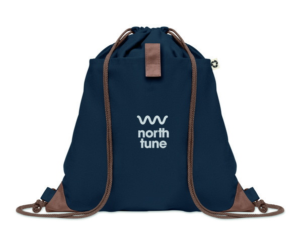 Sac à cordon en coton recyclé Panda Bag - Bleu Marine