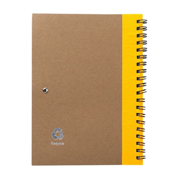 Notebook Stella | Recycled cardboard | Lined | With ballpen - yellow