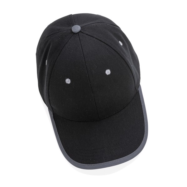 Impact AWARE™ Brushed rcotton 6 panel contrast cap 280gr - Black