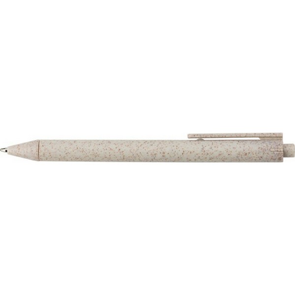 Wheat straw notebook approx. A5 with ball pen - light brown