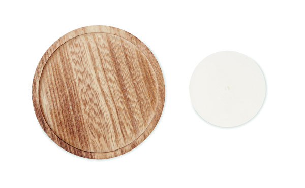 Pentas candle, 88gr vanilla scent, wood base - Wood