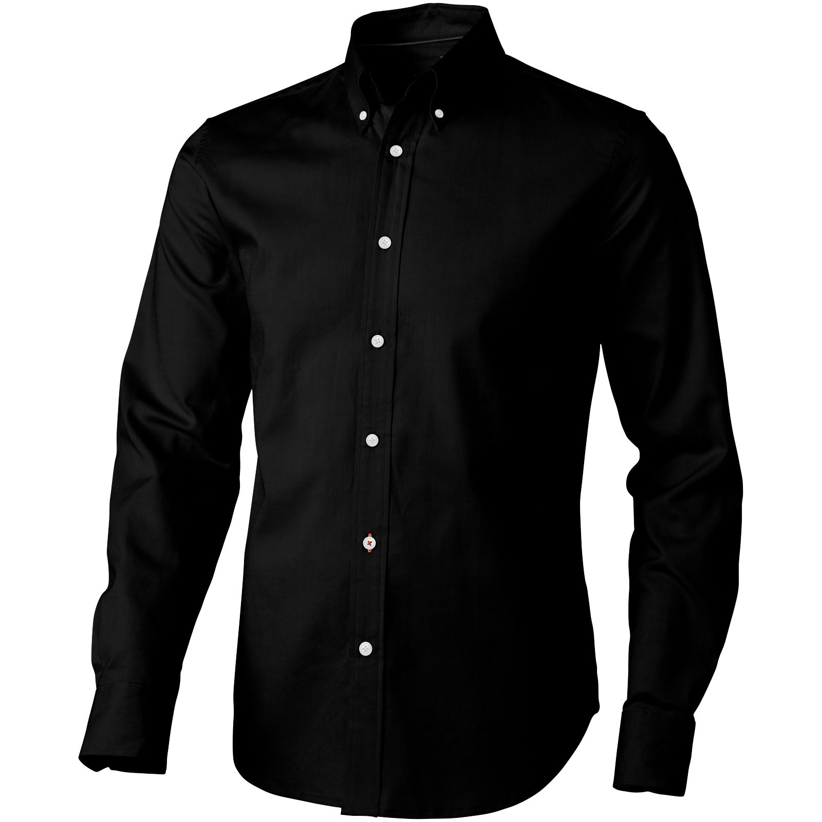 Camisa tipo Oxford de manga larga de hombre "Vaillant" - Negro intenso / L