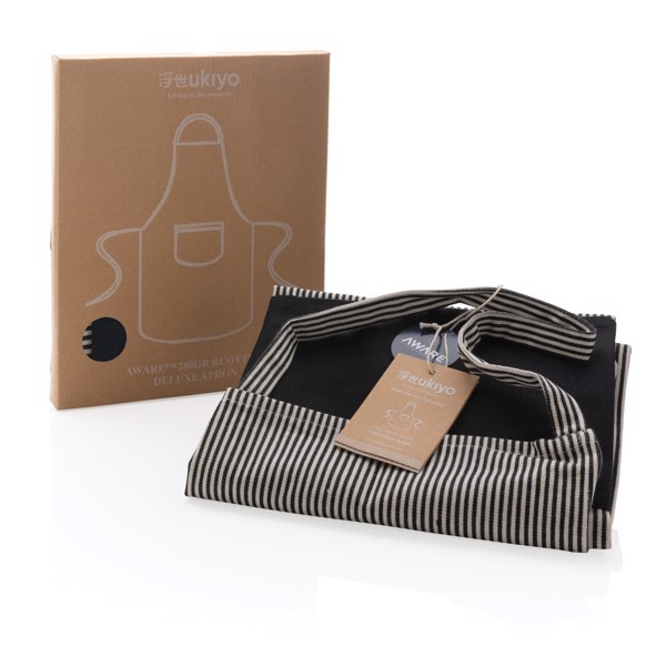 Ukiyo deluxe apron recycled cotton, 280gr - Black