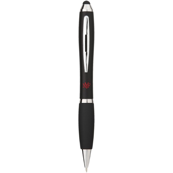 Nash coloured stylus ballpoint pen with black grip - Solid Black