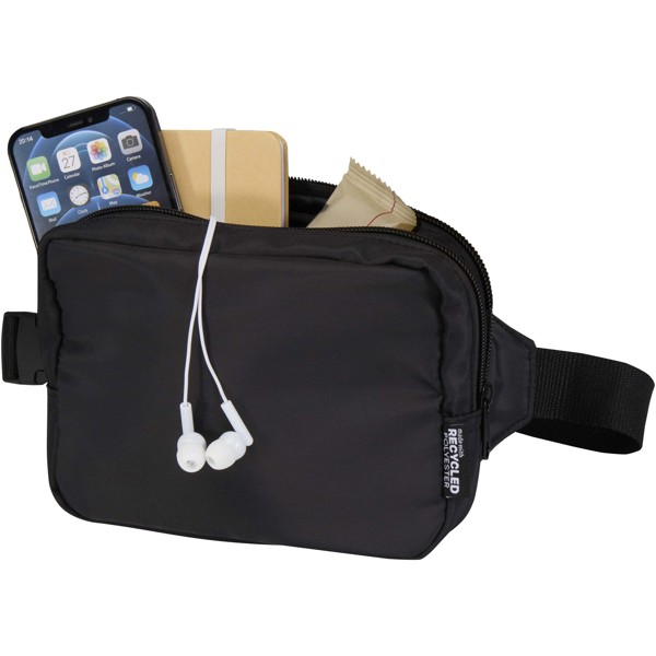Sac bandoulière de voyage Trip Aware™ de 1 L en matériaux recyclés - Noir