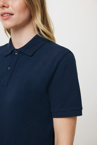 Polo en coton piqué et recyclé Iqoniq Yosemite - Bleu Marine / XL