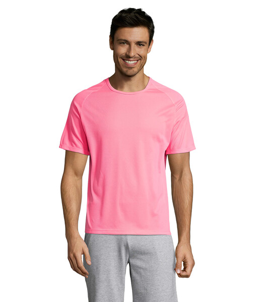 SPORTY T-shirt homem - Rosa Néon 23XL