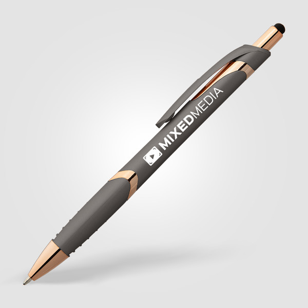 Stylo Joplin Softy Rose Gold avec Stylet - Taupe / Jet d’encre 4 couleurs
