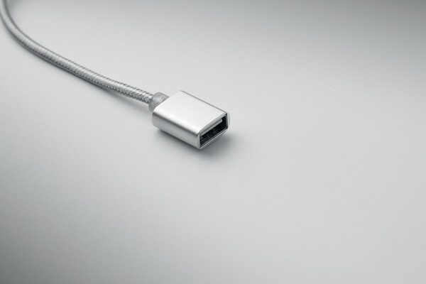 3-in-1 charging cable keyring Hublue - Silver