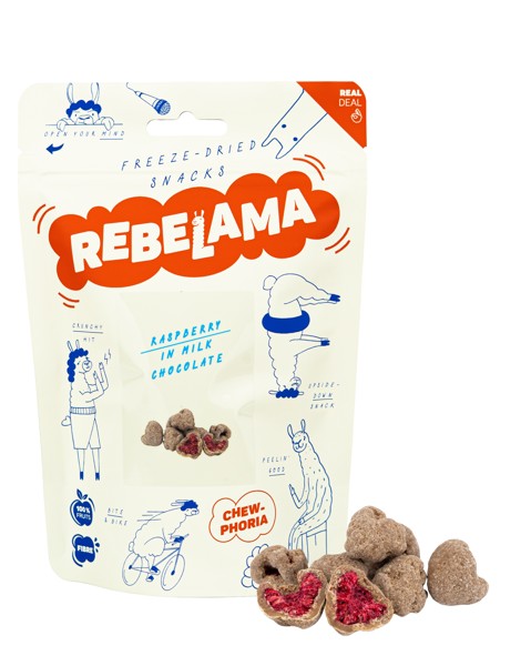 LYOFILIZOVANÉ MALINY V MLIEČNEJ ČOKOLÁDE 50G