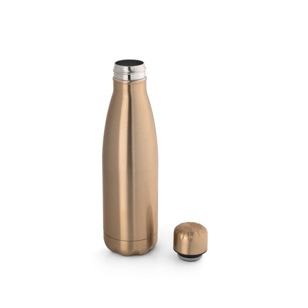 SHOW METALLIC. Láhev z nerezové oceli s matným kovovým povrchem 510 ml - Saténově Zlatá