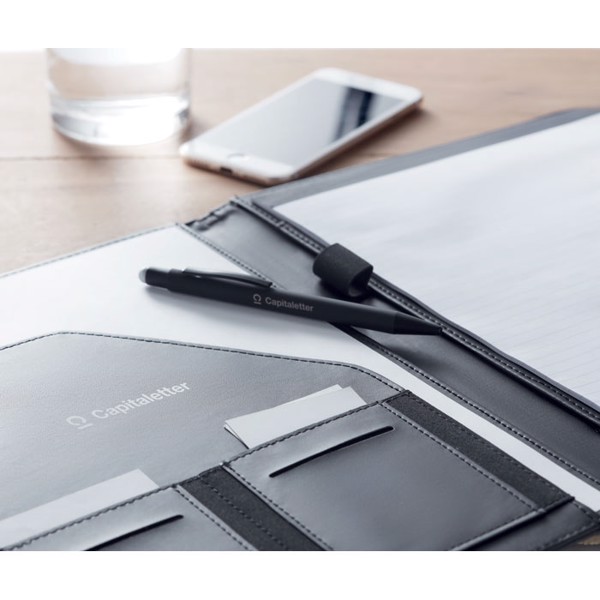 A4 RPET conference folder Casove - White / Black