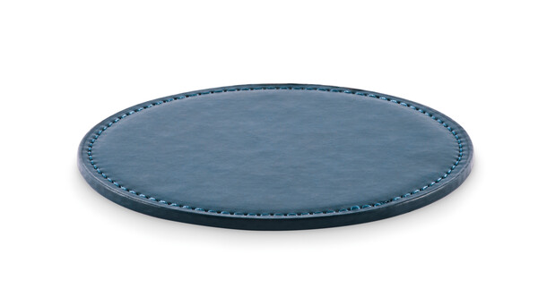 Sous-verre rond en PU Posa - Bleu Marine