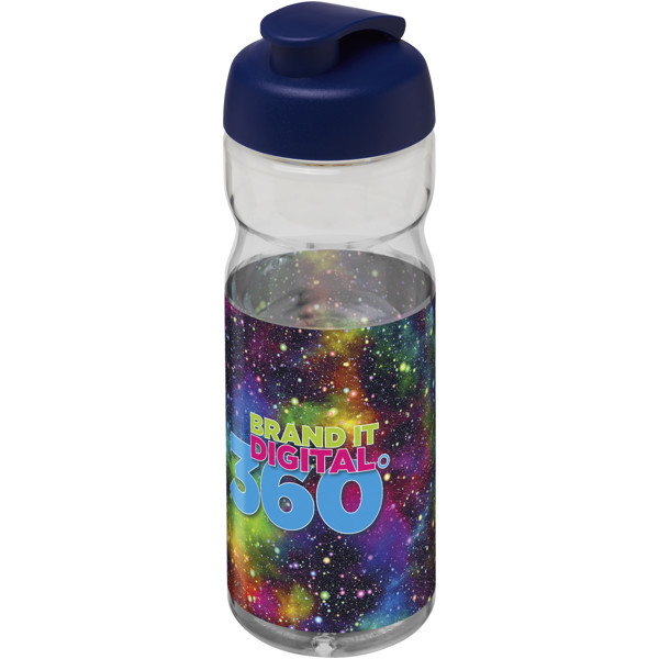 Bouteille de sport H2O Active® Base Tritan™ de 650 ml à couvercle à clapet - Translucide / Bleu