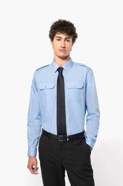 Men's Long-Sleeved Pilot Shirt - White / S