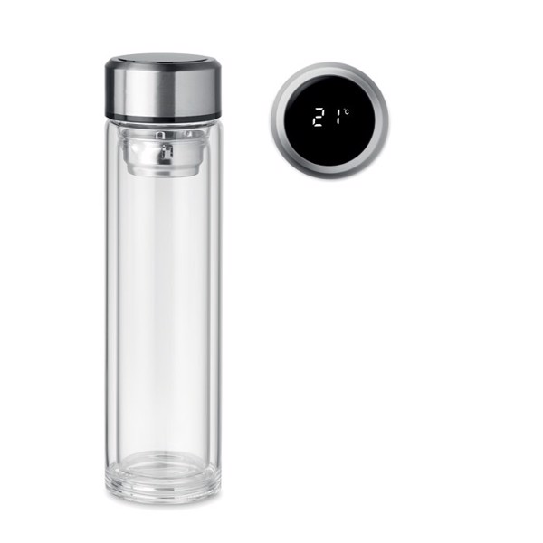 Bottle with touch thermometer Pole Glass