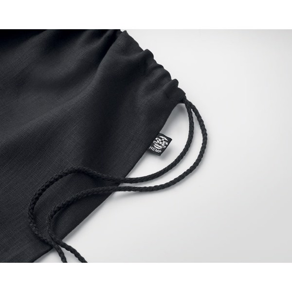 Hemp drawstring bag 200 gr/m² Naima Bag - Black