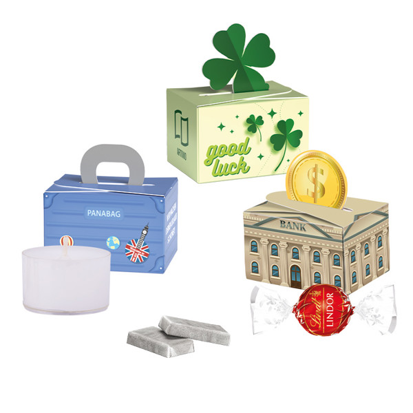 Geschenkbox Mini rund, Lindt LINDOR Milchkugeln | 1 LINDOR Milchkugel, 12,5 g