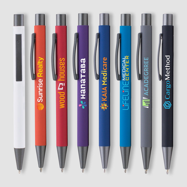 Crosby Metal Pen w/Bottom Stylus - Black / Laser