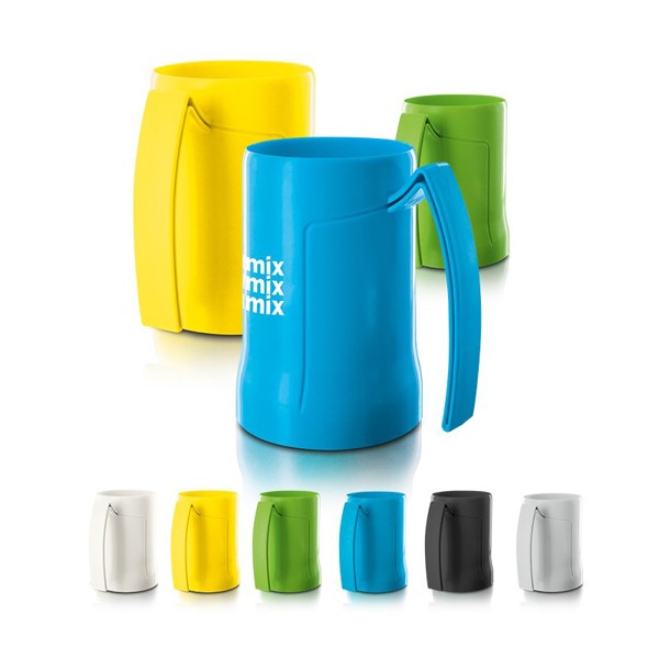MUG CHOPE DE BIERE PLASTIQUE (ABS) 50 cl RAS BORD - Beige fonce