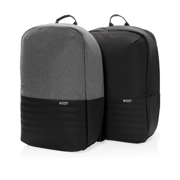 RFID nedobytný batoh na notebook Swiss Peak z RPET AWARE™ - Černá