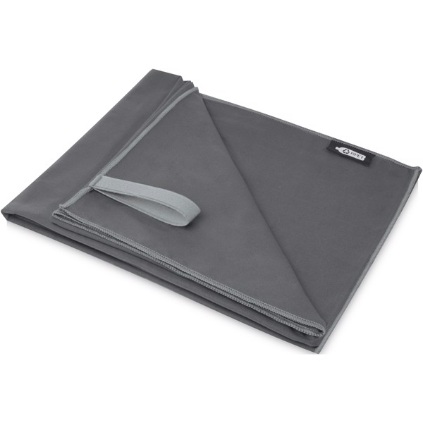 Serviette Pieter ultra-légère à séchage rapide fabriquée en PET recyclé 130 x 80 cm - Gris