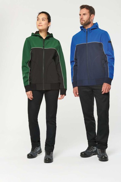 Unisex 3-Layer Two-Tone Bionic Softshell Jacket - Black / Dark Grey / M