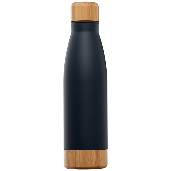 Ibiza Bamboo - 650 ml Bouteille en acier inoxydable à double paroi - Bleu marine / Jet d’encre 4 couleurs