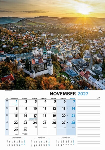 Nástenný Kalendár Slovensko Z Výšky 2027