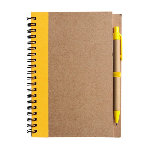 Bloco Stella  | Cartão reciclado | Pautado | Esferográfica - amarelo