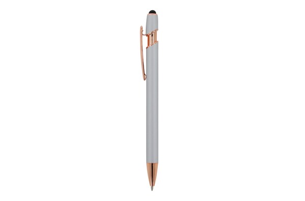 Kuglepen Paris Deluxe Metal gummieret - Sølv