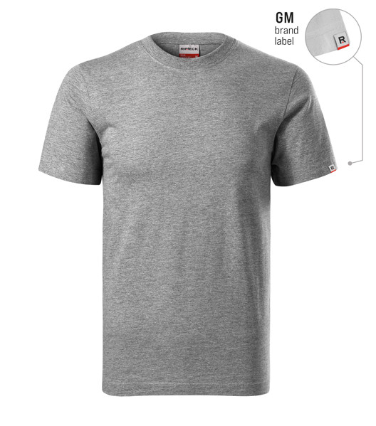 Tričko Unisex Rimeck® Recall - Tmavě Šedý Melír 12 (Brand Label) / XL
