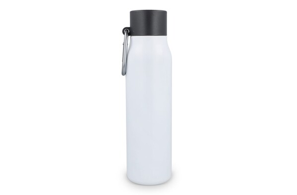 Bouteille isotherme à mousqueton, finition mate, 600 ml - Blanc
