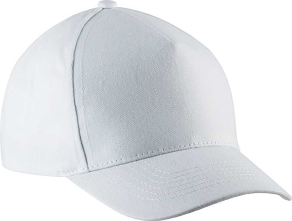 Kids' Cotton Cap - 5 Panels - White