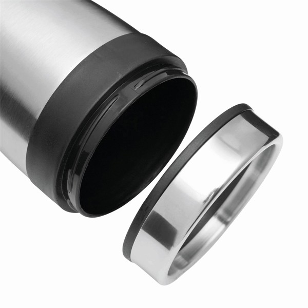 Isolierbecher Lungo - Schwarz / Silber